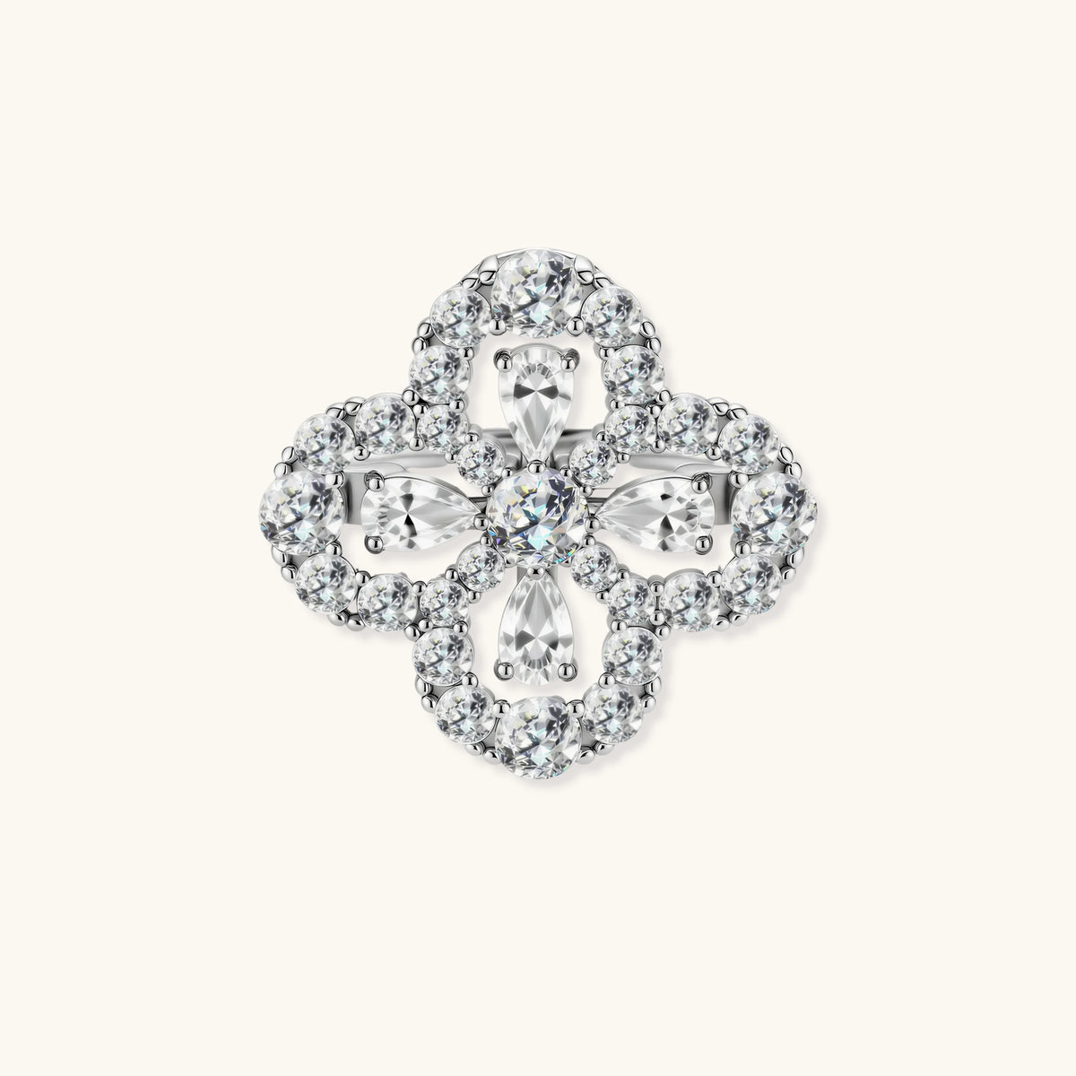 Lucky Clover Moissanite Ring by AlbaLuxe AlbaLuxe