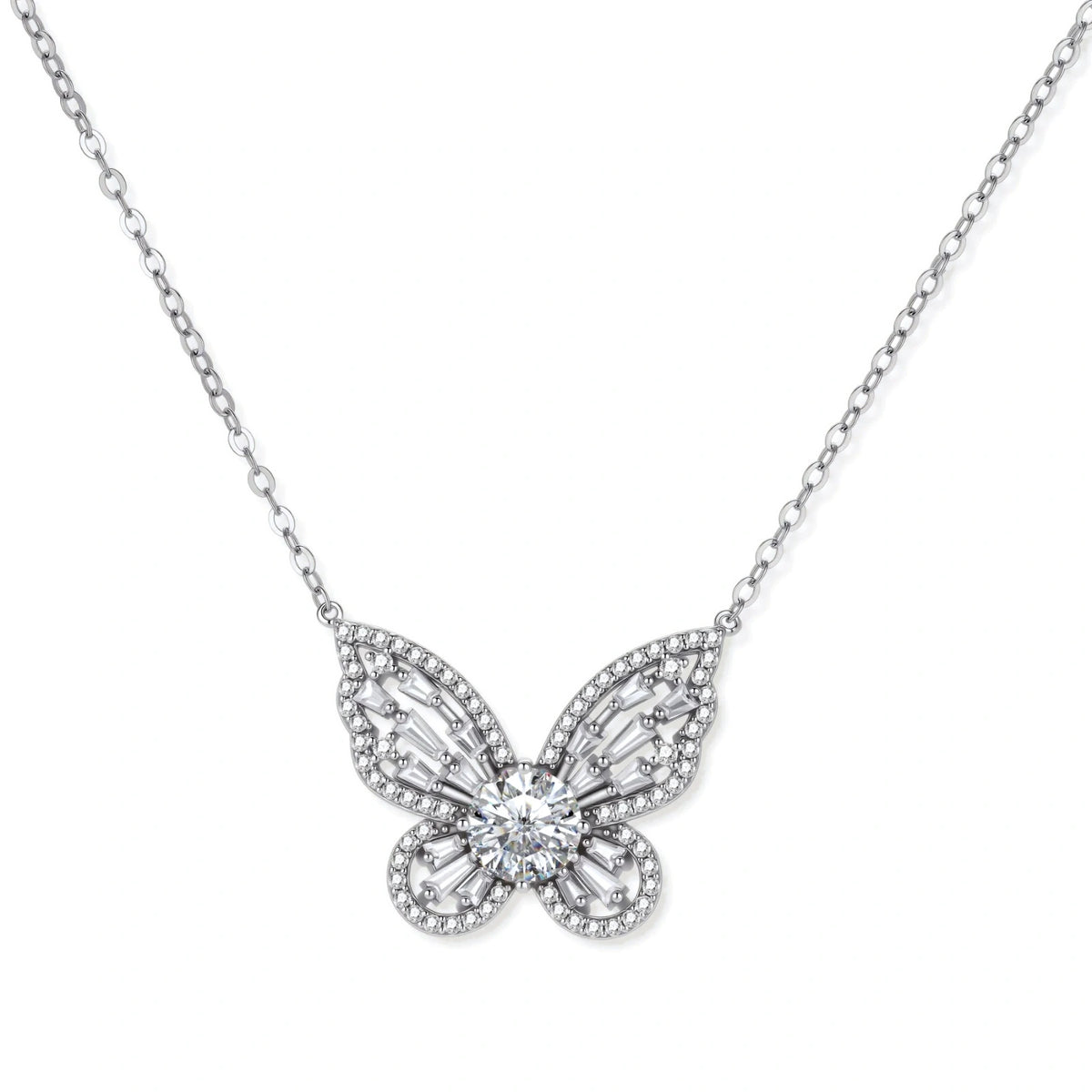 Radiant Butterfly Moissanite Necklace by AlbaLuxe AlbaLuxe