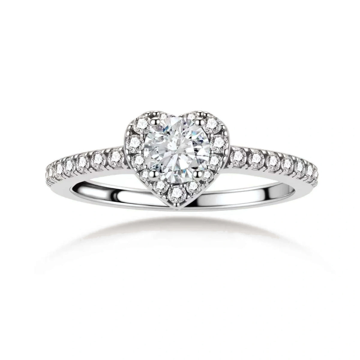 Heart Halo Moissanite Ring by AlbaLuxe AlbaLuxe