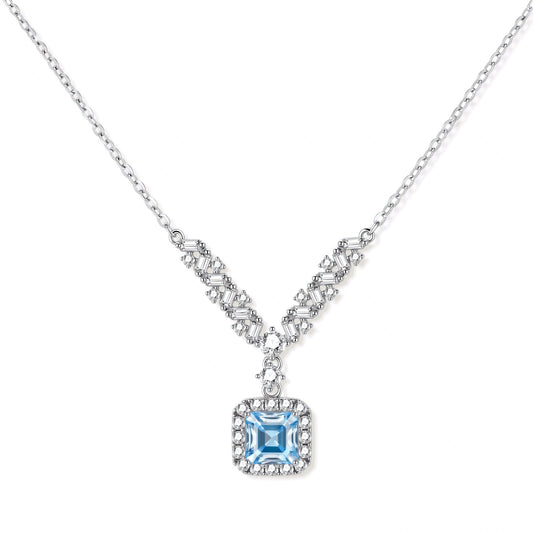 Sterling Silver Celestial Arc Moissanite Necklace by AlbaLuxe AlbaLuxe