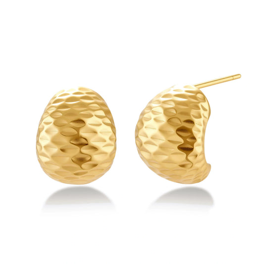 Hammered Gold Huggies by AlbaLuxe AlbaLuxe