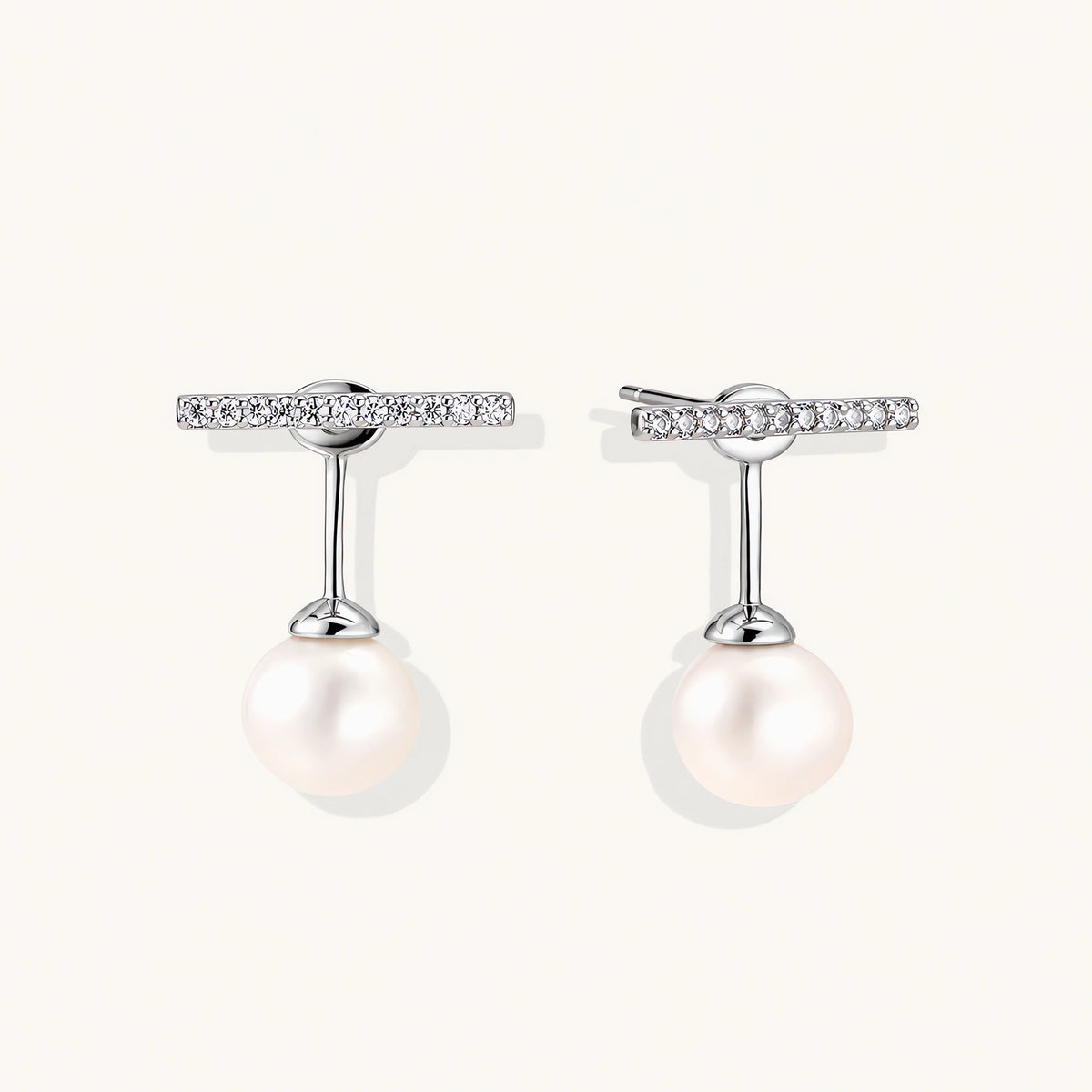 Pearl Drop T-Bar Earrings by AlbaLuxe AlbaLuxe