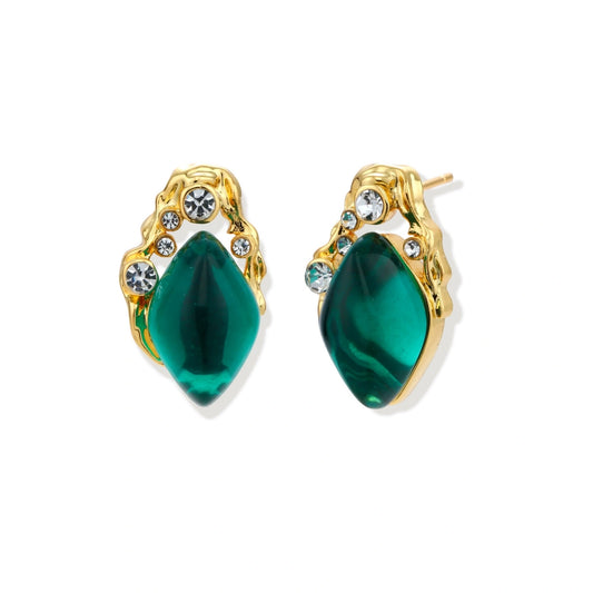 Emerald Mystique Studs by AlbaLuxe