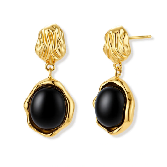 Ripple Drop Agate Earrings AlbaLuxe