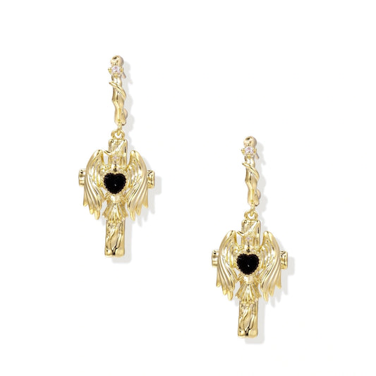 Angel Wings Drop Earrings by AlbaLuxe