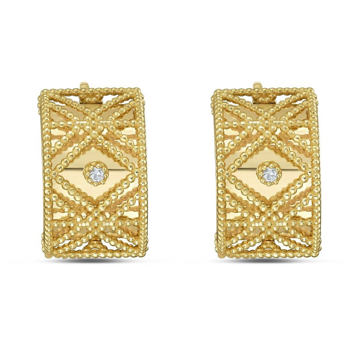 14K Yellow Gold Diamond Vannerie Earrings RCJ