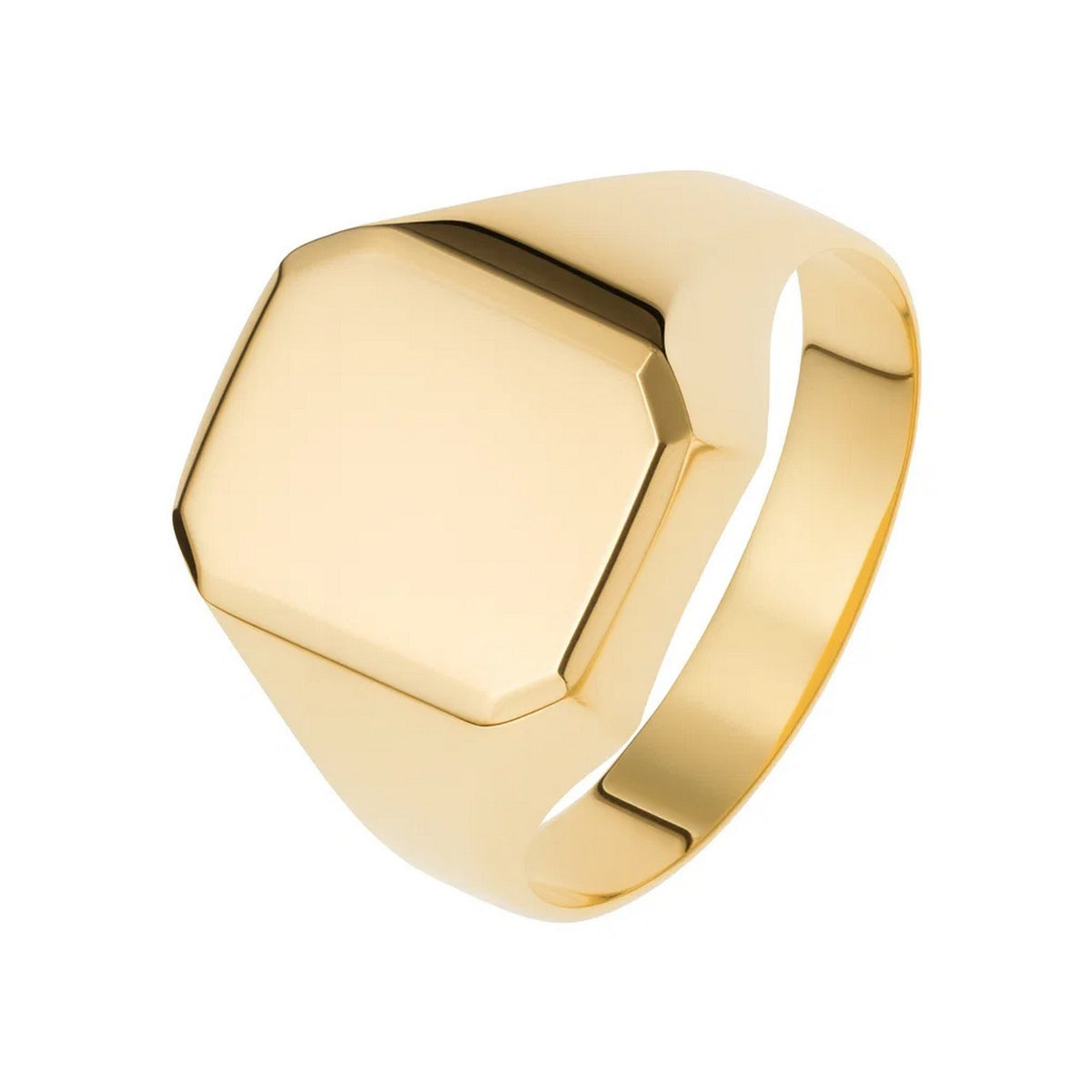 14K Yellow Gold Polished Rectangular Signet Ring RCJ
