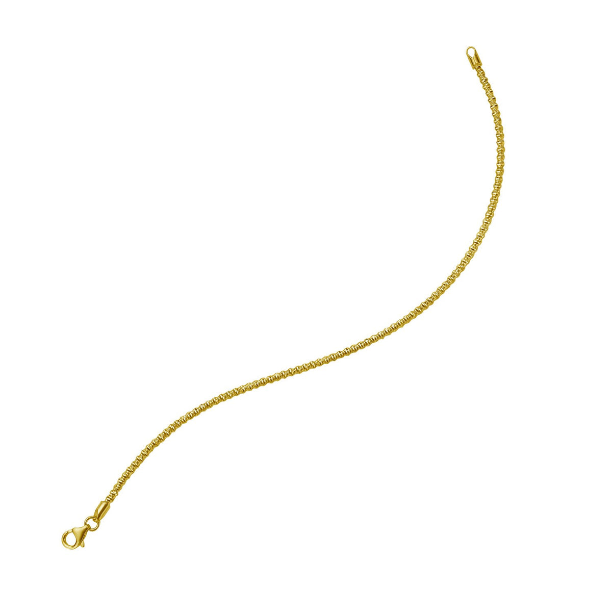 14K Yellow Gold Sparkle Spring Chain Bracelet (2.10 mm) RCJ