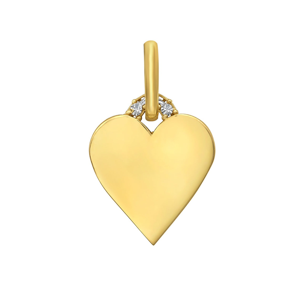 14K Yellow Gold Polished Heart Charm Pendant RCJ