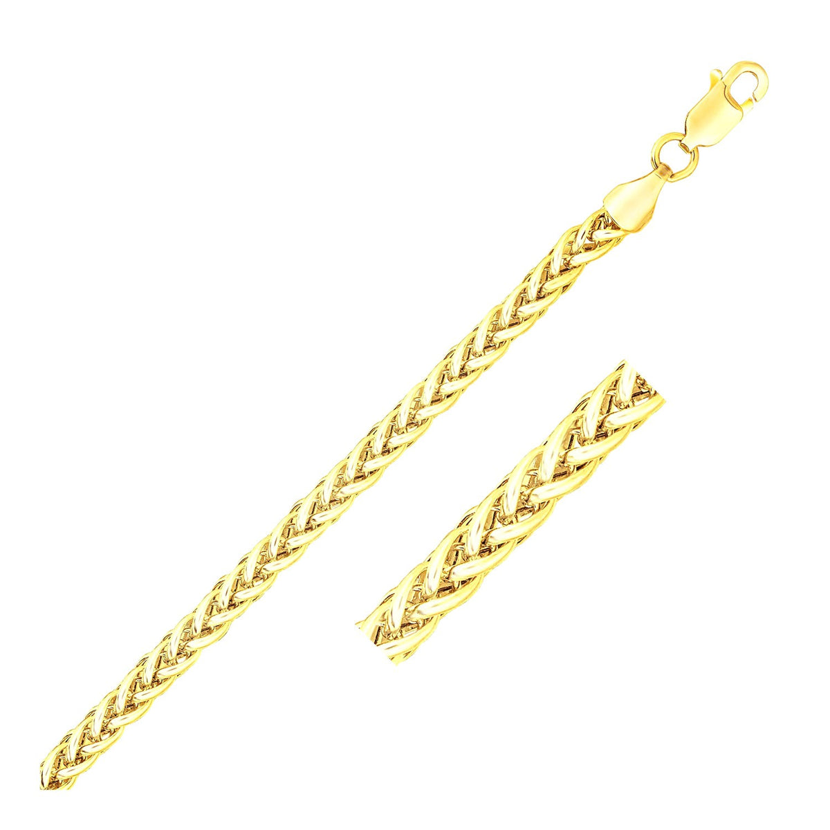 14k Yellow Gold Light Weight Wheat Bracelet (3.20 mm) RCJ