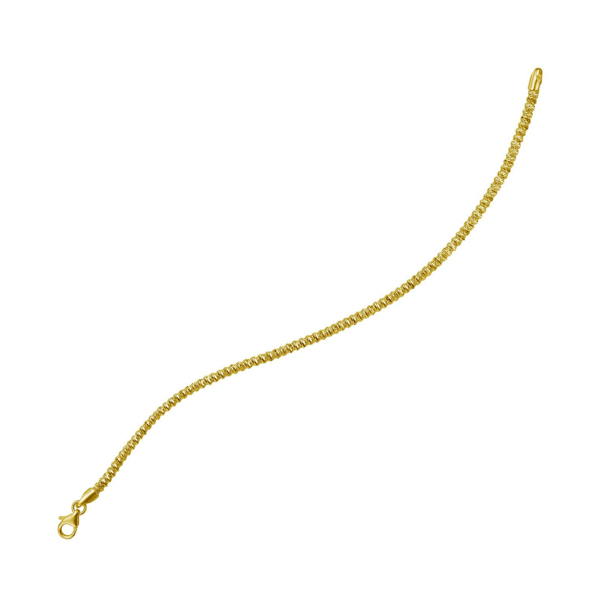 14K Yellow Gold Sparkle Spring Chain Bracelet (2.70 mm) RCJ