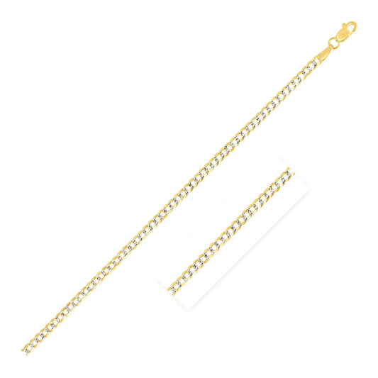 14k Two Tone Gold Pave Curb Chain (2.60 mm) Alba Luxe