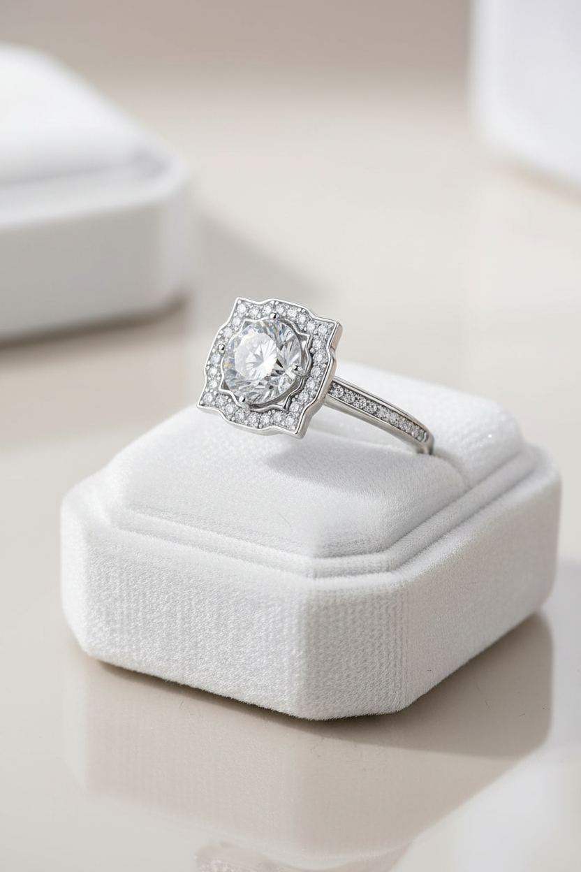 Vintage Crown Moissanite Ring by AlbaLuxe AlbaLuxe