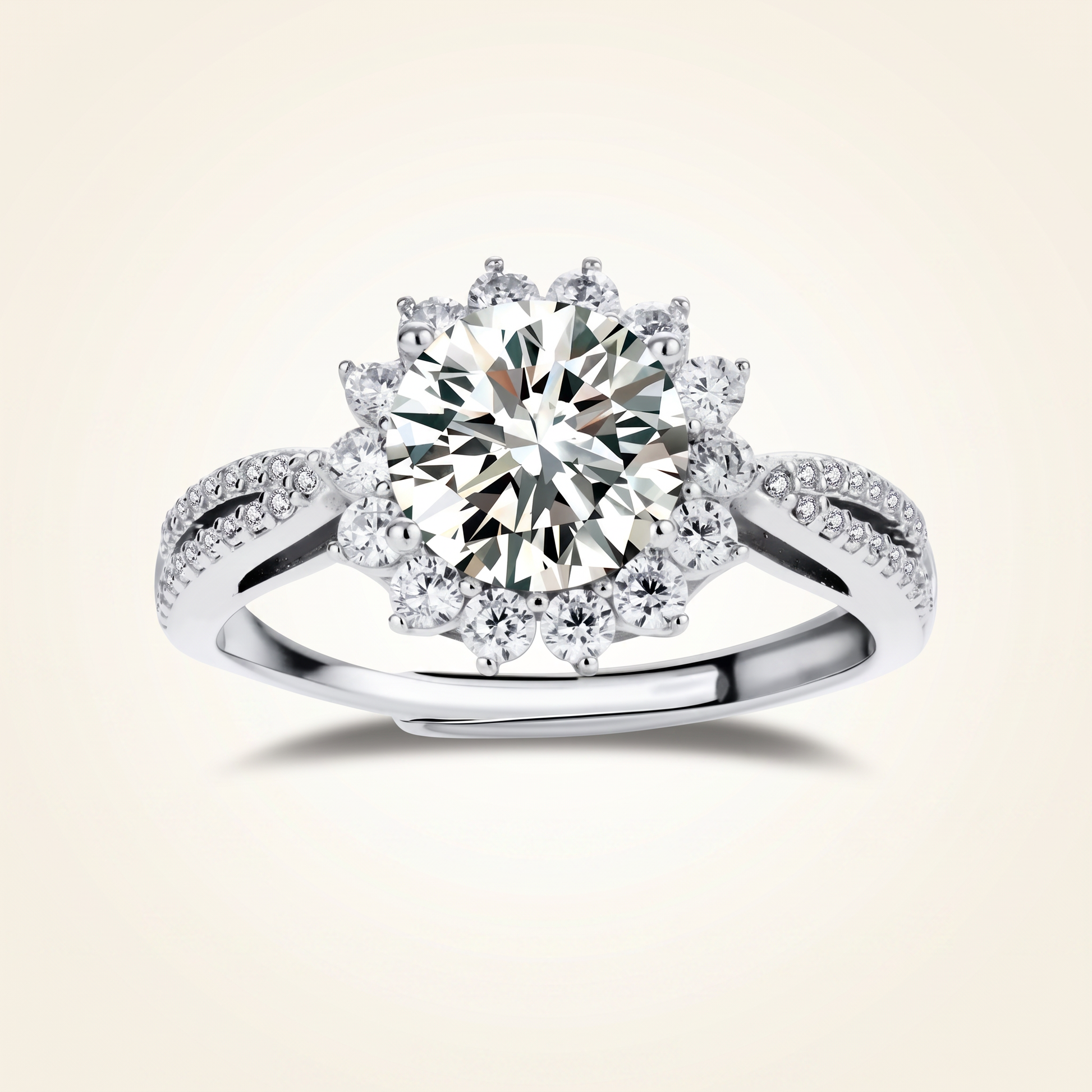 Stellar Halo Moissanite Ring by AlbaLuxe AlbaLuxe