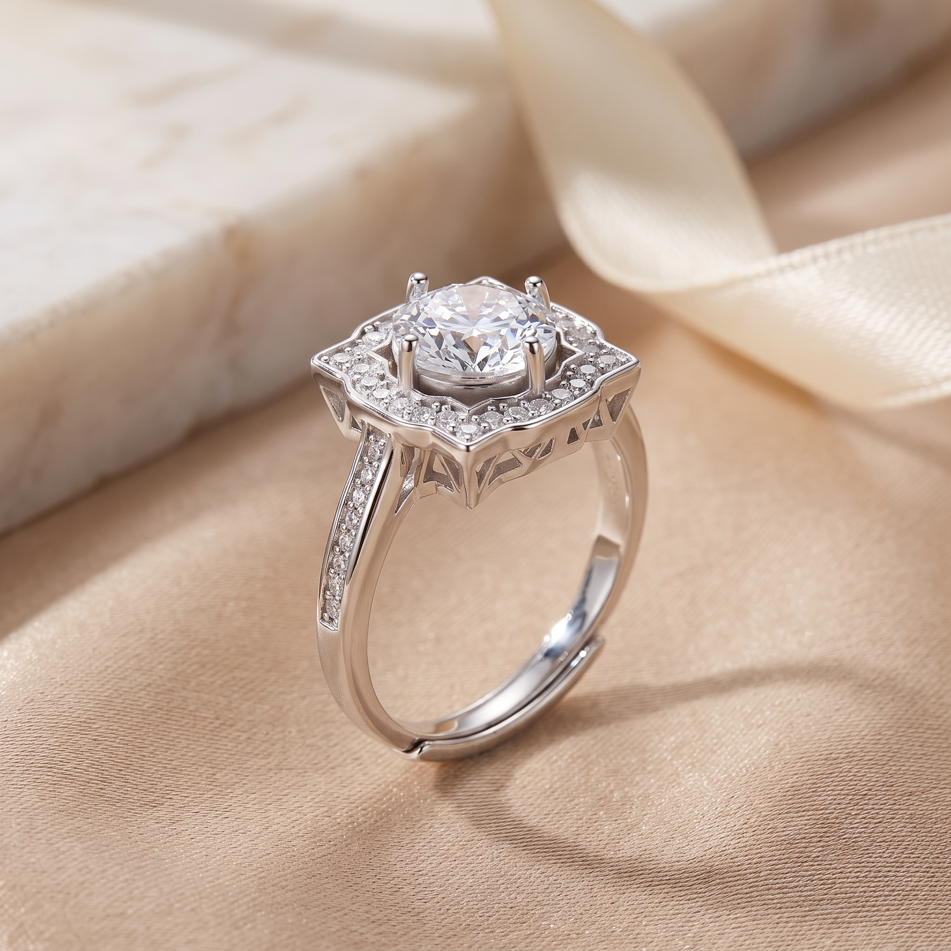 Vintage Crown Moissanite Ring by AlbaLuxe AlbaLuxe