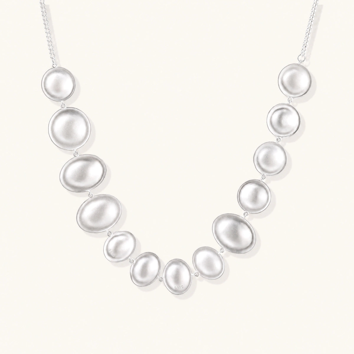 Lunar Silver Arc Necklace by AlbaLuxe AlbaLuxe