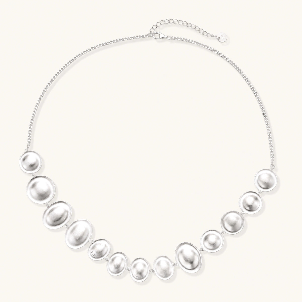 Lunar Silver Arc Necklace by AlbaLuxe AlbaLuxe
