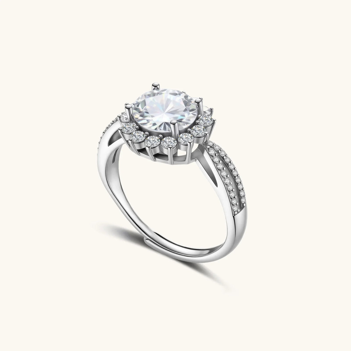 Stellar Halo Moissanite Ring by AlbaLuxe AlbaLuxe