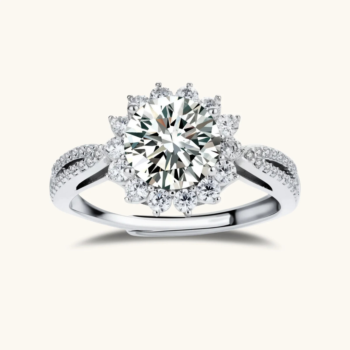 Stellar Halo Moissanite Ring by AlbaLuxe AlbaLuxe