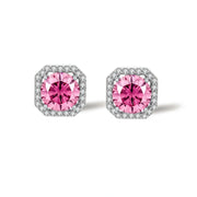 Blush Halo Moissanite Stud Earrings by AlbaLuxe AlbaLuxe