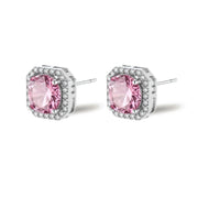 Blush Halo Moissanite Stud Earrings by AlbaLuxe AlbaLuxe