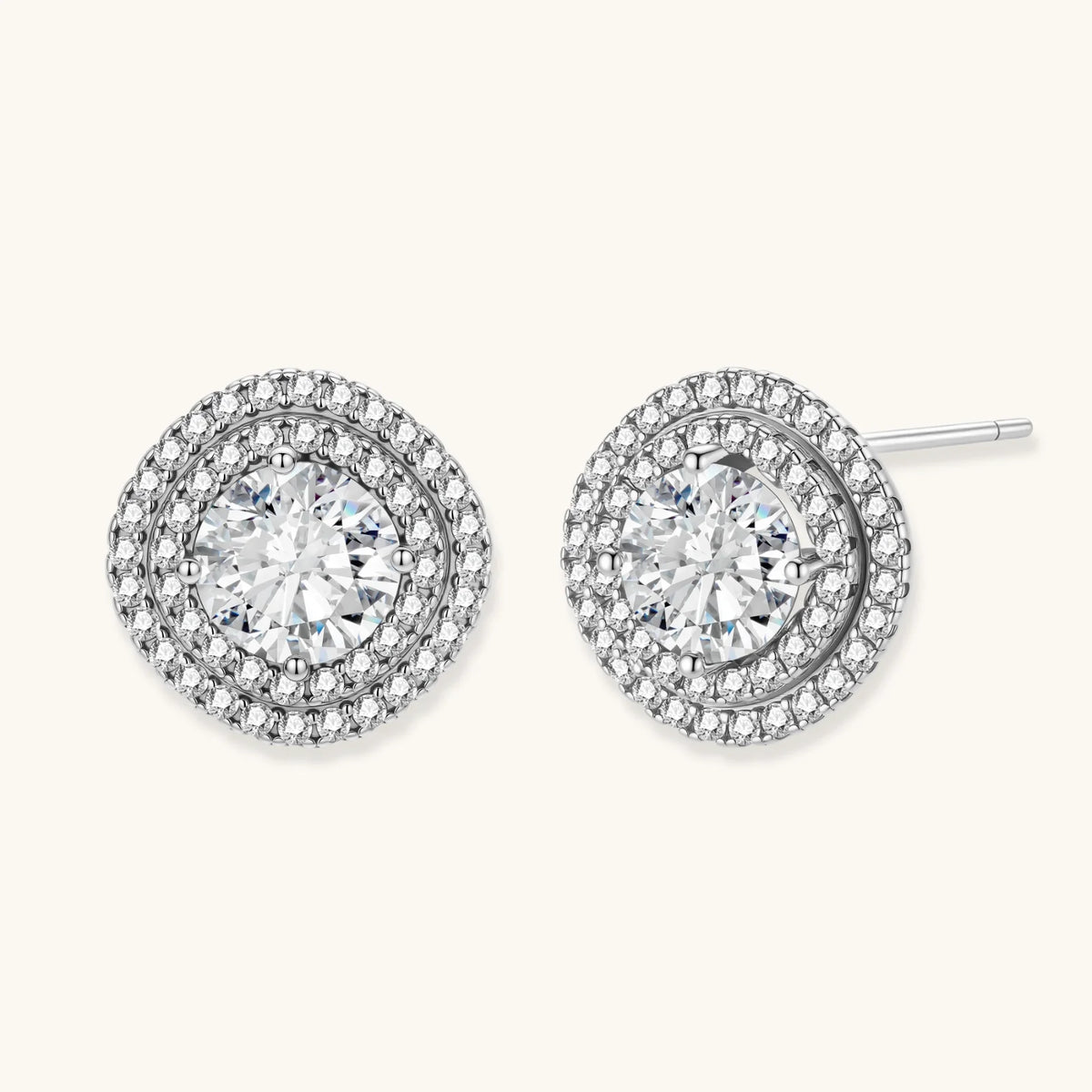 Celestial Halo Moissanite Studs by AlbaLuxe AlbaLuxe