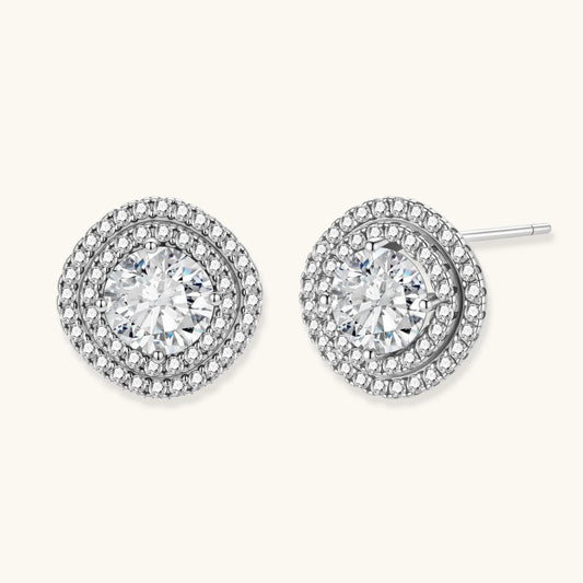 Celestial Halo Moissanite Studs by AlbaLuxe AlbaLuxe