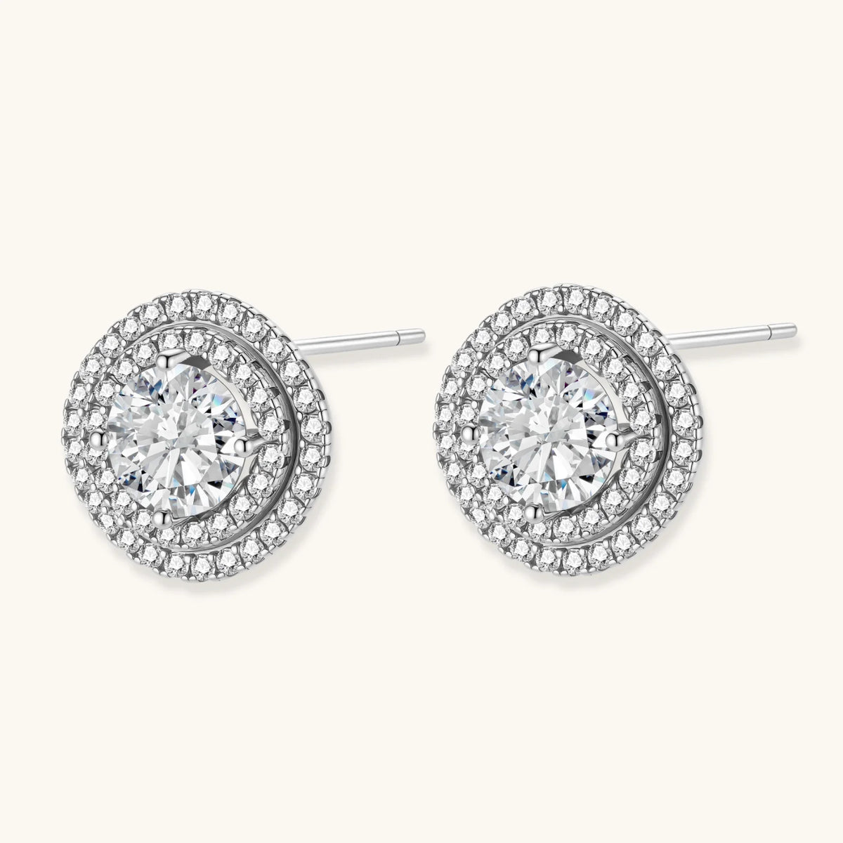 Celestial Halo Moissanite Studs by AlbaLuxe AlbaLuxe