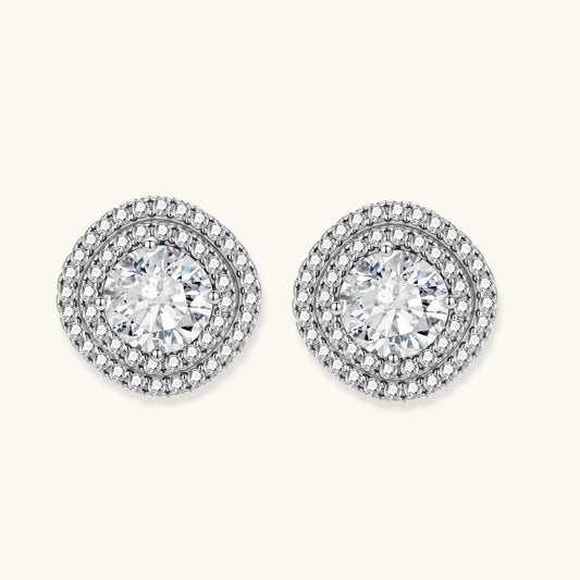 Celestial Halo Moissanite Studs by AlbaLuxe AlbaLuxe