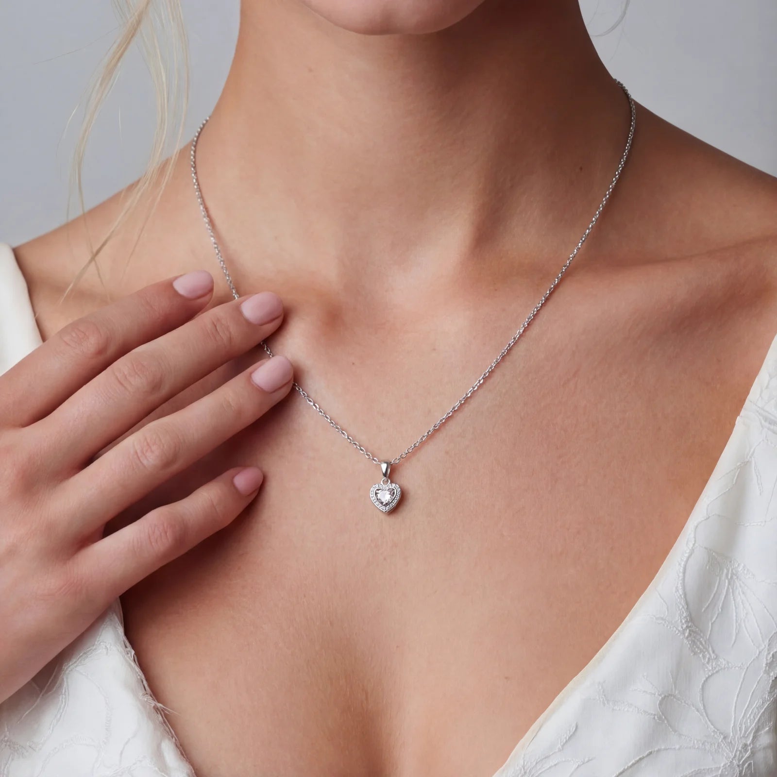 Heart of Light Moissanite Necklace by AlbaLuxe AlbaLuxe