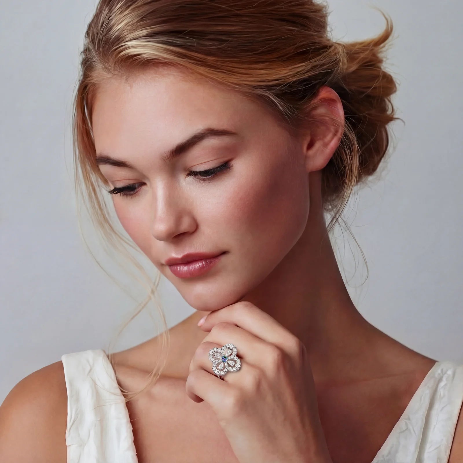 Prismatic Bloom Moissanite Ring by AlbaLuxe AlbaLuxe