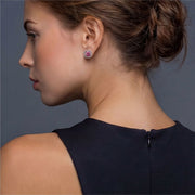 Blush Halo Moissanite Stud Earrings by AlbaLuxe AlbaLuxe