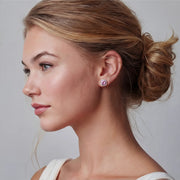 Blush Halo Moissanite Stud Earrings by AlbaLuxe AlbaLuxe