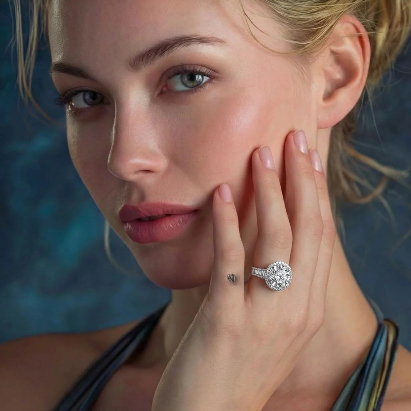 Celestial Halo Moissanite Ring by AlbaLuxe AlbaLuxe