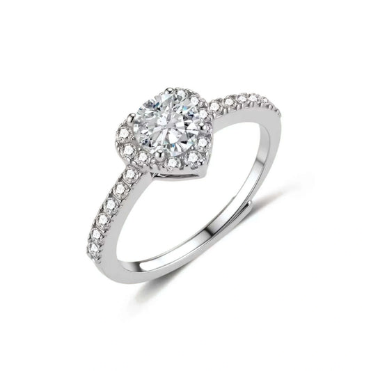 Heart Halo Moissanite Ring by AlbaLuxe AlbaLuxe