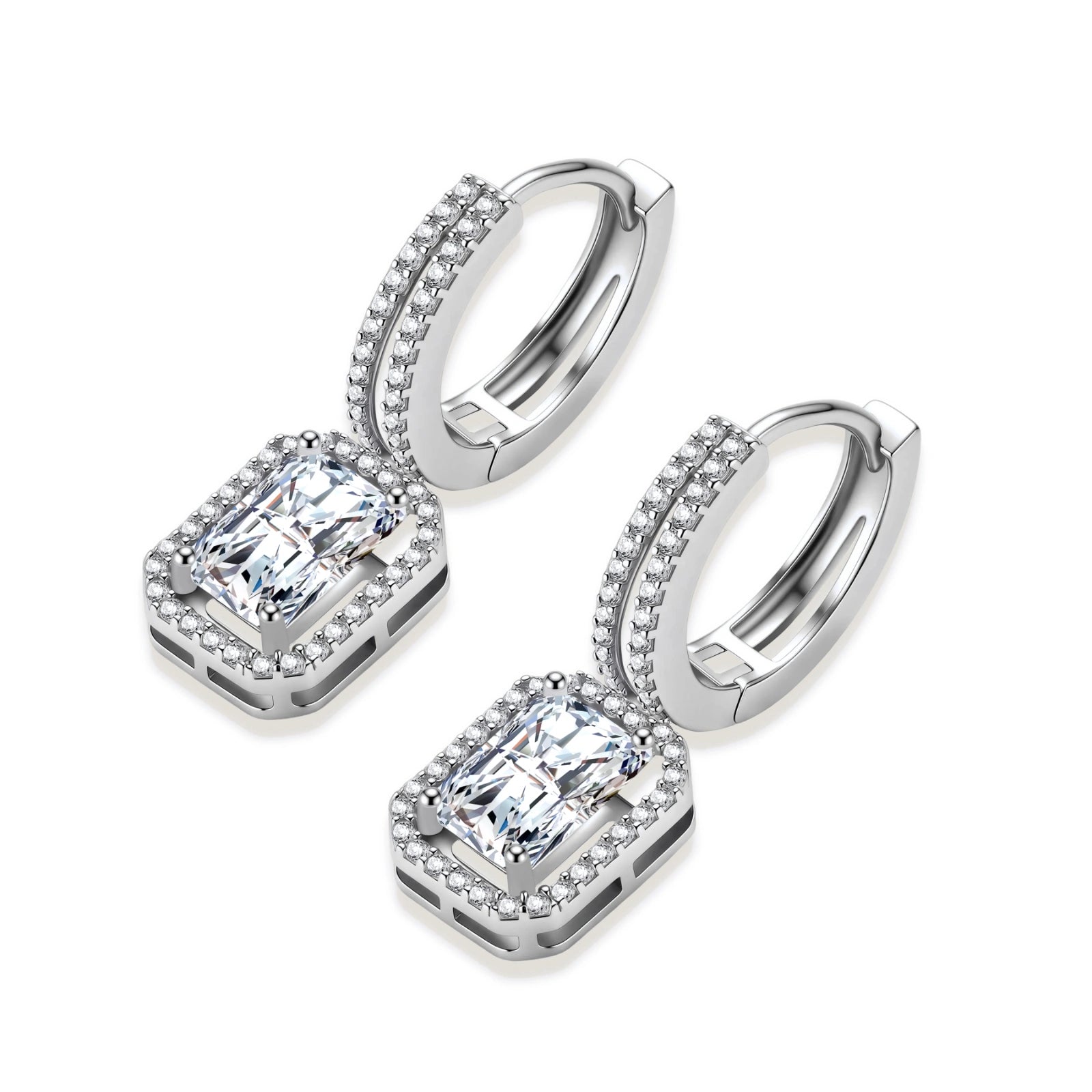 Emerald Cut Moissanite Drops by AlbaLuxe