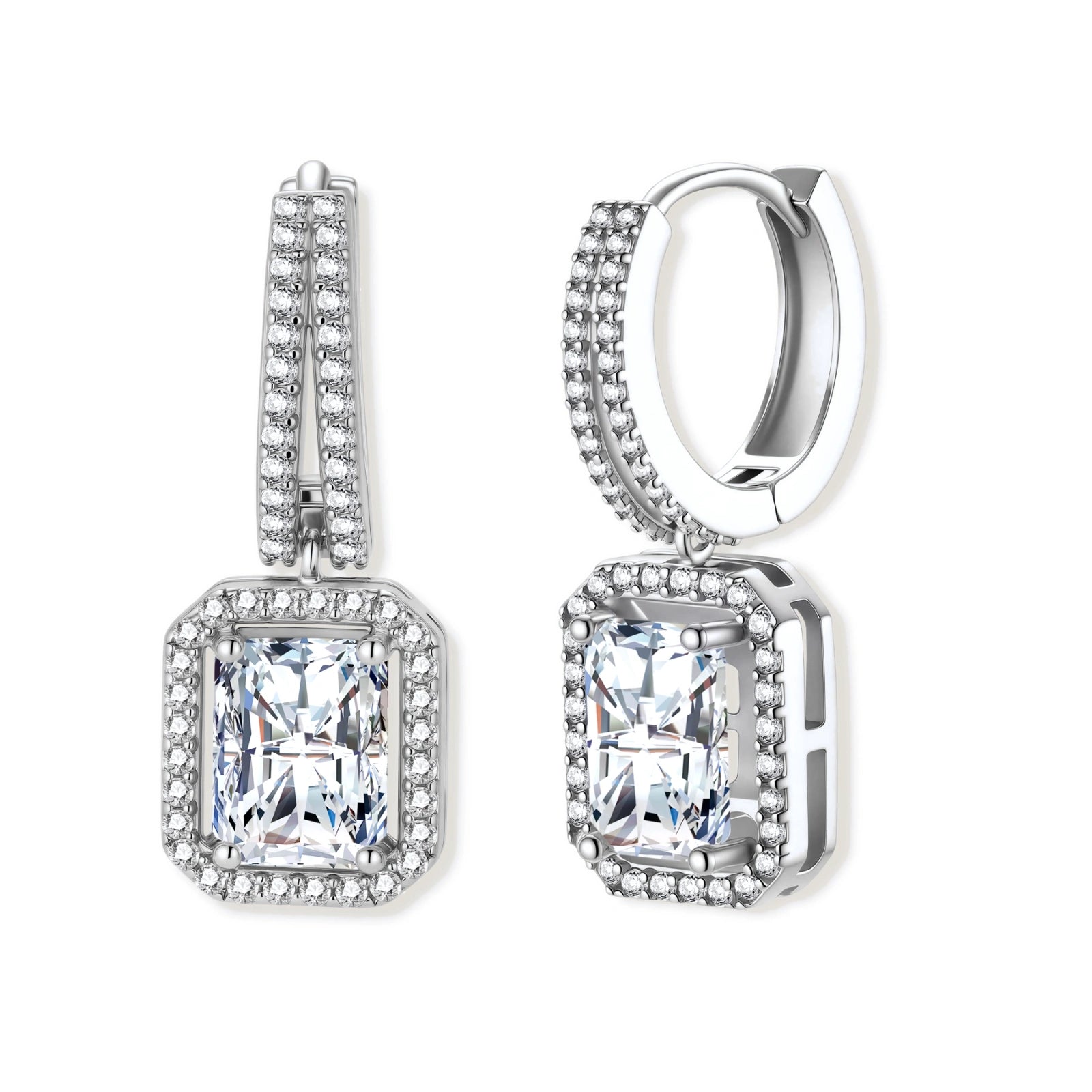 Emerald Cut Moissanite Drops by AlbaLuxe