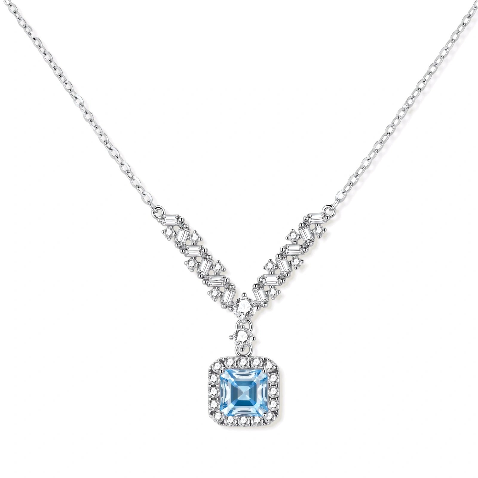 Sterling Silver Celestial Arc Moissanite Necklace by AlbaLuxe AlbaLuxe