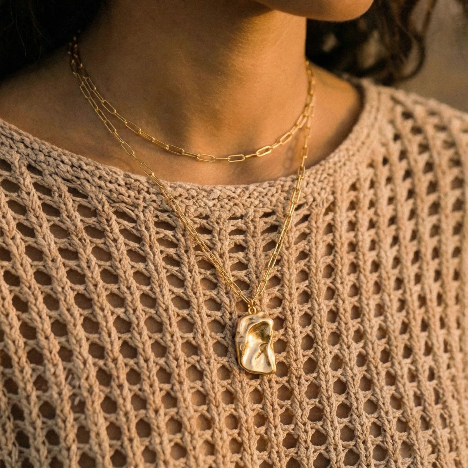 Liquid Dreams Layered Necklace by AlbaLuxe AlbaLuxe