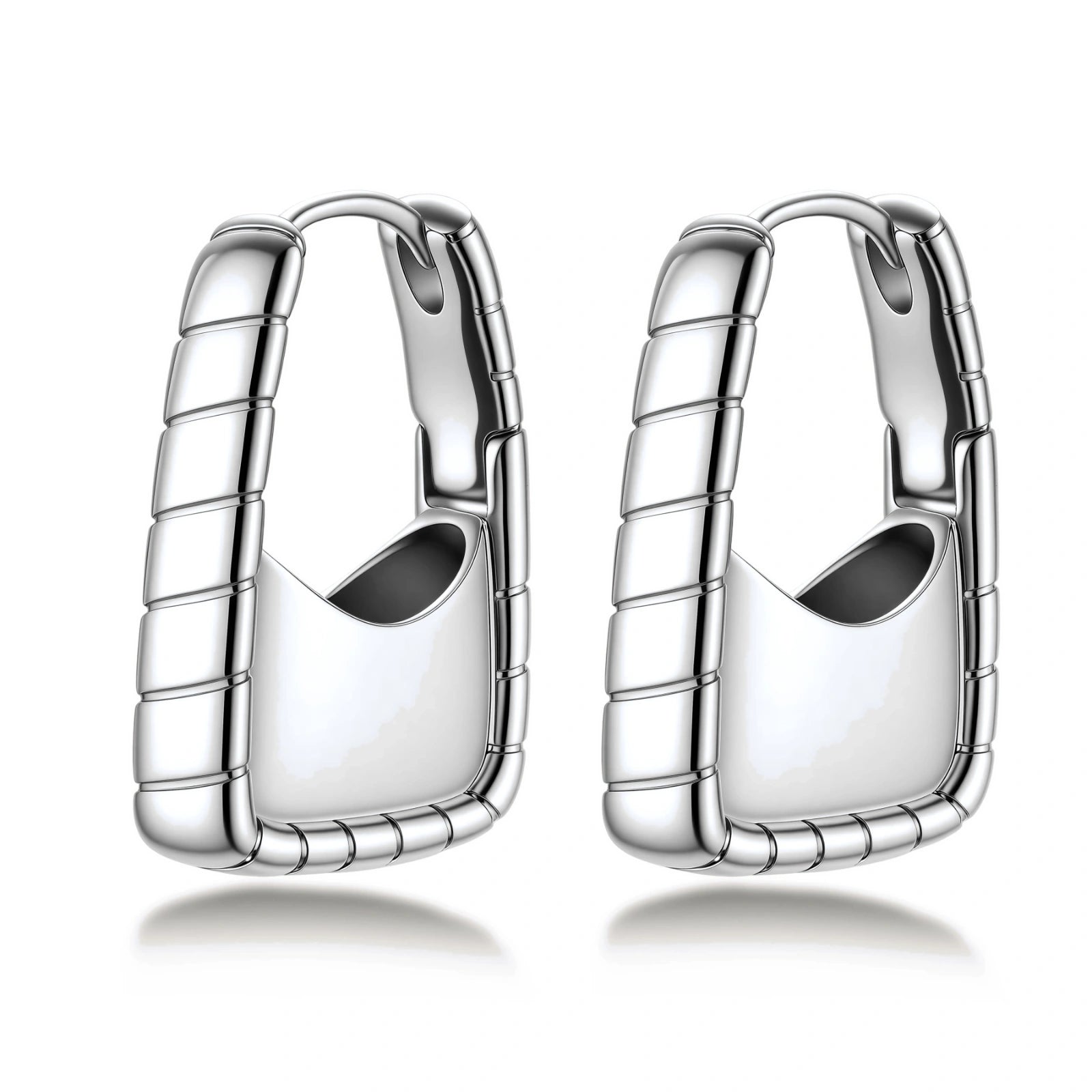 Textured Groove Hoops by AlbaLuxe