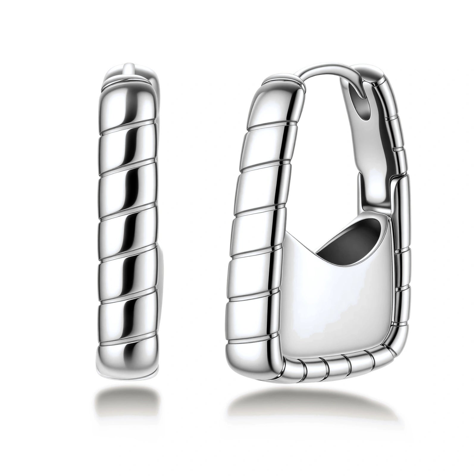Textured Groove Hoops by AlbaLuxe