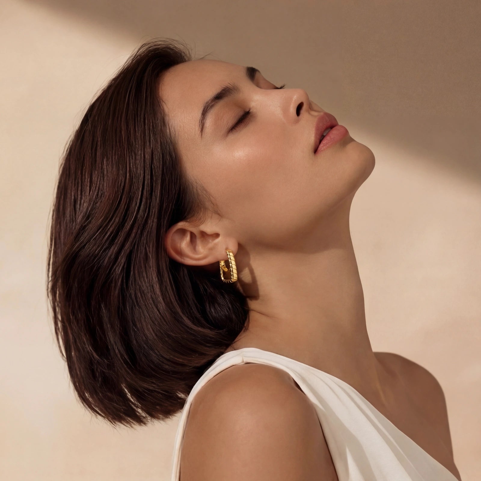 Bamboo Huggie Hoops by AlbaLuxe