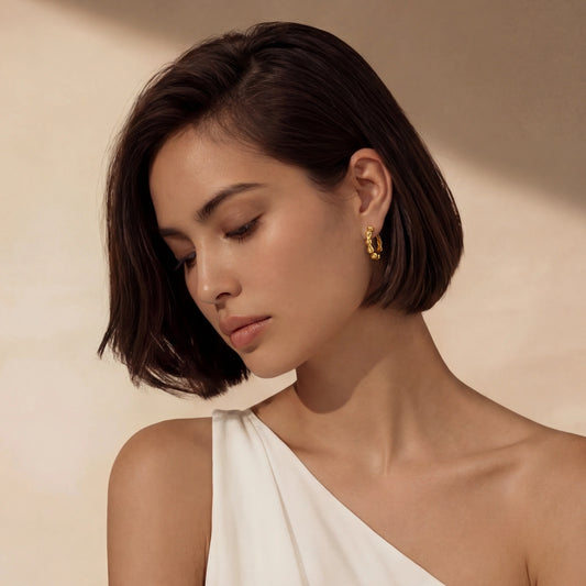 Bamboo Segment Hoops by AlbaLuxe