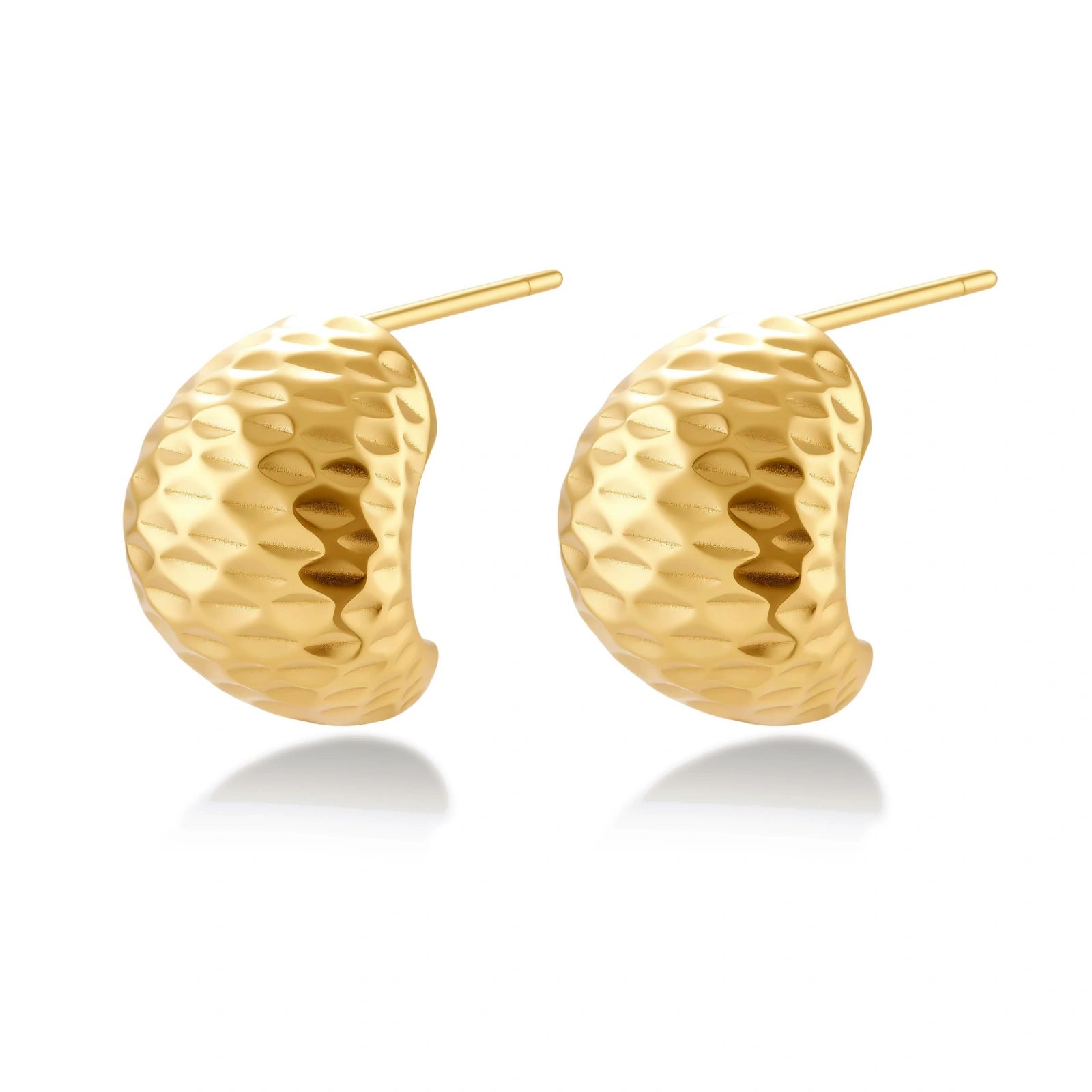 Hammered Gold Huggies by AlbaLuxe