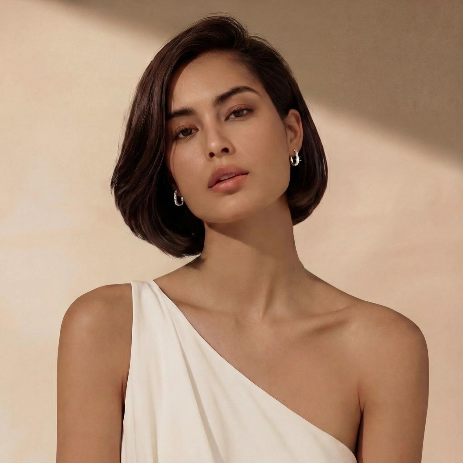 Crystal Pavé Huggie Hoops by AlbaLuxe