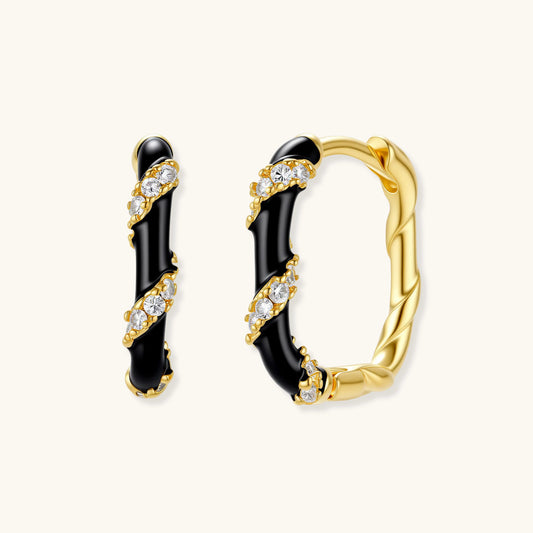 Midnight Stripe Hoops by AlbaLuxe AlbaLuxe