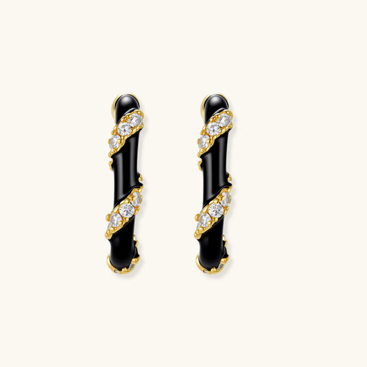 Midnight Stripe Hoops by AlbaLuxe AlbaLuxe