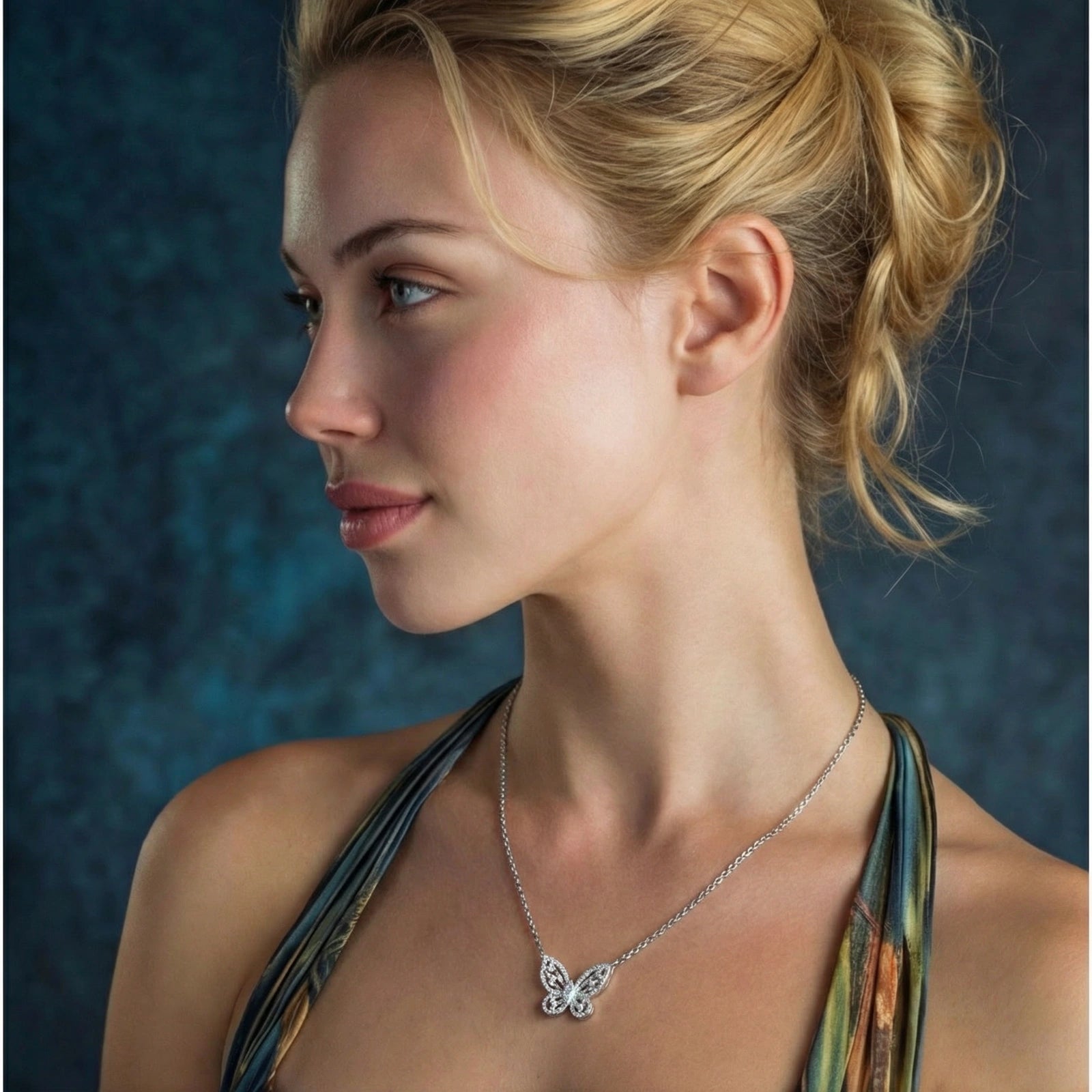 Radiant Butterfly Moissanite Necklace by AlbaLuxe AlbaLuxe