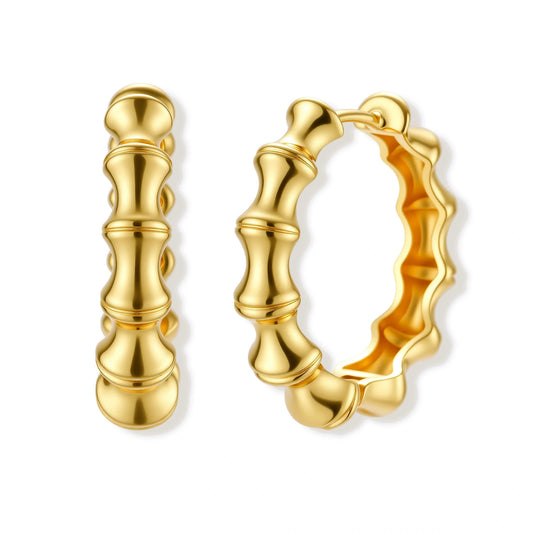 Bamboo Segment Hoops by AlbaLuxe