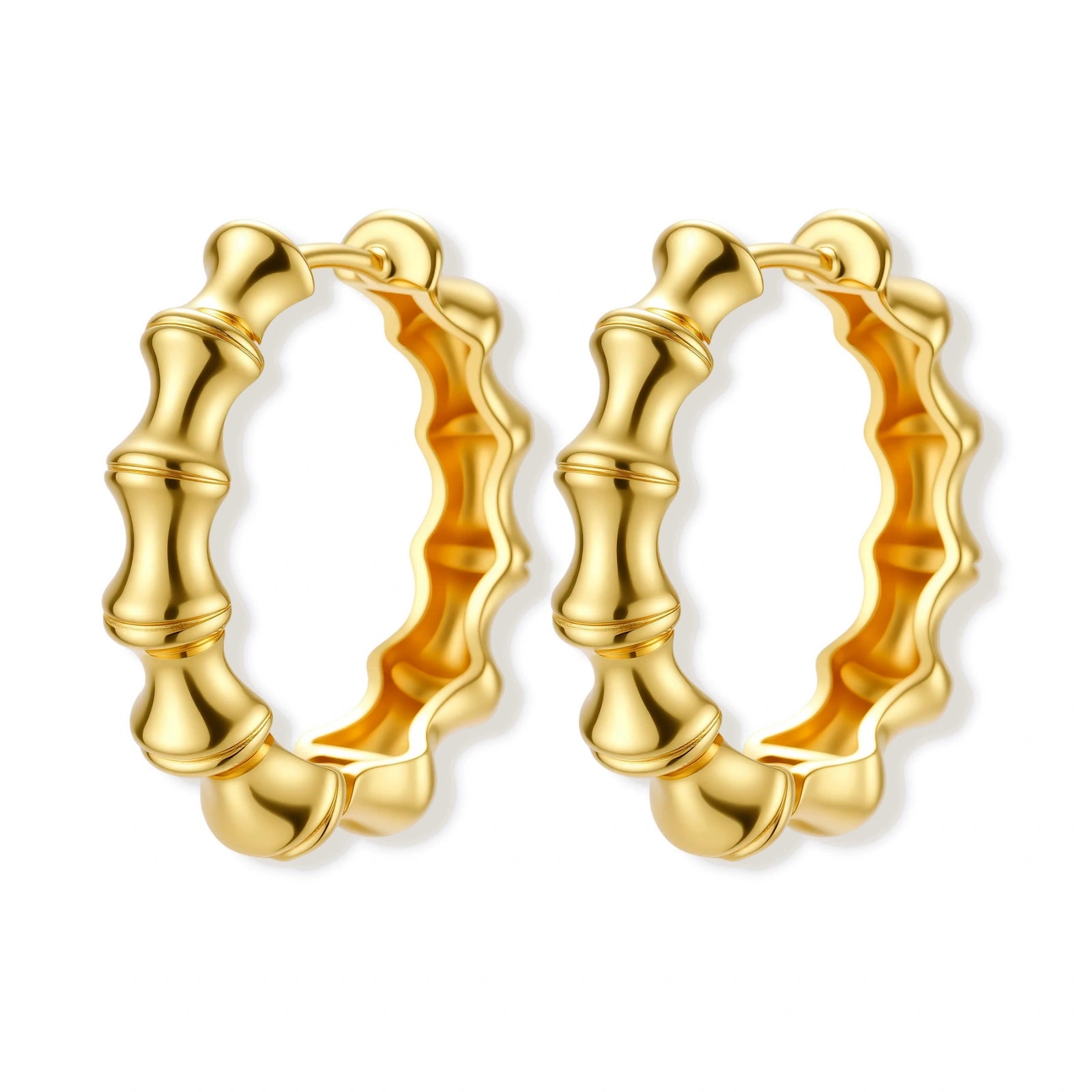 Bamboo Segment Hoops by AlbaLuxe